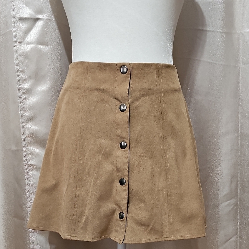Kendall & Kylie Tan Mini A-Line Skirt Casual